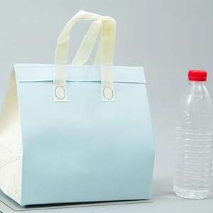 Bolsa Térmica Impermeable para Llevar Comida, Personalizada con Logotipo de Fábrica, Reutilizable, Portátil, de Tela No Tejida, con Aislamiento de Papel de Aluminio Plateado - Product Image 4