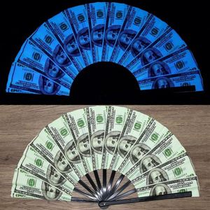 Grand éventail pliant réfléchissant dégradé de 34 cm en bambou, peint, pour festivals, musique, danse, style japonais et chinois, pour Halloween - Product Image 5