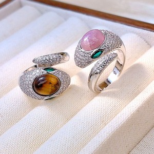 Anello Aperto a Forma di Serpente con Dettagli Colorati, Design Regolabile, Accessori di Moda per Donne - Product Image 3