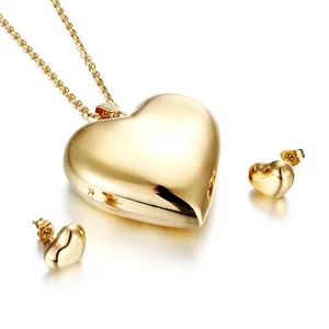 Groothandel Moederdag Valentijnsdag Gift Hart Sieraden Set, Romantische Liefde Hanger Earring Ketting Set/