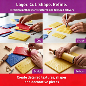 Feuilles <span class=keywords><strong>de</strong></span> cire d'abeille naturelle 6 couleurs, cire à modeler <span class=keywords><strong>de</strong></span> qualité supérieure, style moderne, cire d'abeille pour sculpture et modelage artistique - Product Image 5