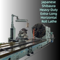 Tour à rouleaux horizontal SHIBAURA d'occasion du Japon, tour à métaux à banc extra long pour le tournage de rouleaux et de gros arbres