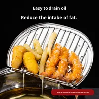 Freidora Japonesa de Tempura de Acero Inoxidable 304, Compatible con Gas e Inducción, con Control de Temperatura, Multifuncional, Ahorradora de Aceite, Mini