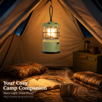 Haut-parleur de camping avec lumière LED 5W, mini lampe de chevet portable en plastique, lumière LED colorée, lampe de chevet, haut-parleur