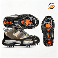 Crampons à glace en silicone caoutchouté personnalisables, antidérapants, pour la marche sur neige et glace en hiver, la randonnée et l'alpinisme