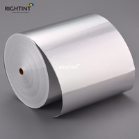 Flexographie en gros, rouleau de film adhésif en aluminium argenté de haute qualité 80 g/m², étiquette en rouleau jumbo flexo argenté