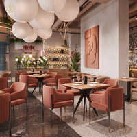 Mobilier de restaurant commercial personnalisé JEILI, chaises rembourrées et tables en bois pour projets hôteliers modernes, cafés et hôtellerie