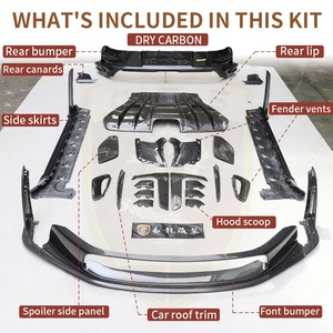Kit carrosserie style OEM en fibre de carbone sèche pour Porsche 911 <span class=keywords><strong>992</strong></span> GT3 RS : Lame avant, aérations d'ailes, jupes latérales, diffuseur arrière - Product Image 4