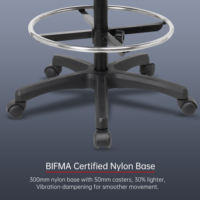 Chaise de dessin ergonomique certifiée par BSCI en usine avec siège en forme de W chaise de bureau tabouret de caissier avec repose-pieds anneau Silla De Cajero
