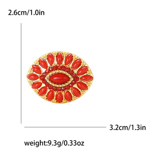Ovale broche met marquise-stenen en strass-<span class=keywords><strong>halo</strong></span> voor damesjassen en sjaals, 26x32mm, 4 kleuren - Product Image 4