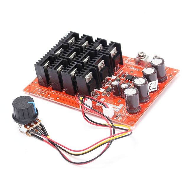 High Power Motor Speed Controller DC 10-50V 60A PWM RC Driver Controller Module 12V 24V 48V 3000W Extension Cord with Switch