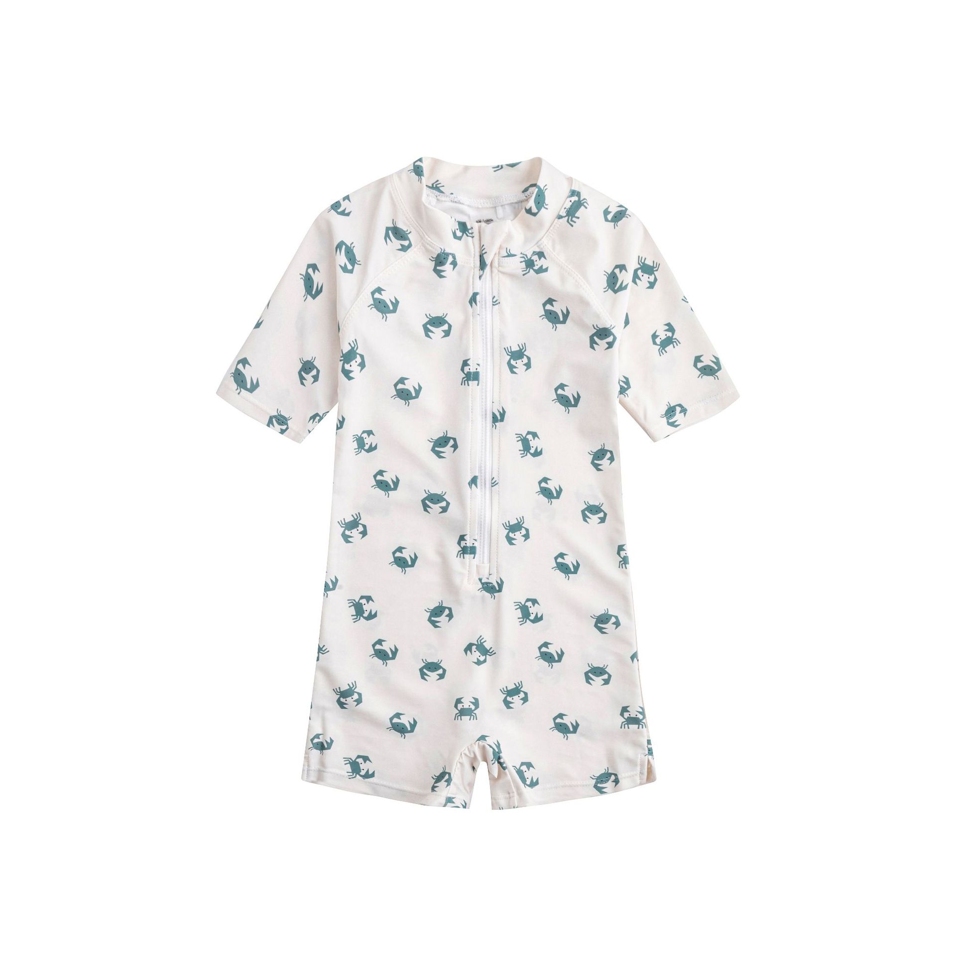 Maillot de bain une pièce crabe vert avec bonnet assorti
