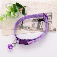 Kalung Lonceng Aplikasi Motif Kelinci Warna-warni dari Nilon Solid Color untuk Kucing dan Anjing Kecil
