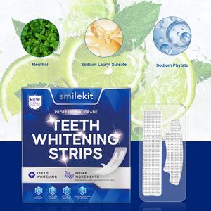 42 strisce Private Label per la cura orale Non perossido di menta vegana rimuovere le macchie denti strisce sbiancanti per denti sensibili - Product Image 4