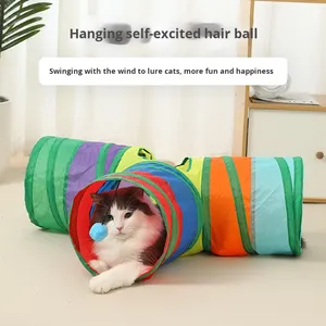 Tunnel di tela ecologico giocattolo movimento interattivo per animali domestici gattino auto-intrattenimento noia forniture per sgravi per gatti tenda sacco a pelo - Product Image 3