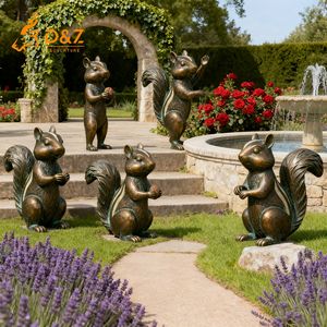 Statue de chipmunk en bronze D&Z Art Group, figurine d'animal artisanale pour la décoration de jardin, de maison, de bureau ou d'extérieur - Product Image 6