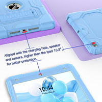 Étui robuste 3-en-1 pour tablette iPad 12 pouces, protection intégrale 360°, 3 couches, multicolores, avec fonction support, design tendance
