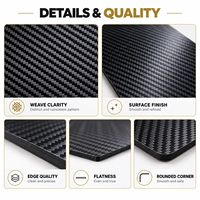 Feuille de composite carbone brillant à armature multiple, fabriquée sur mesure pour composants décoratifs, feuille de fibre de carbone