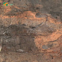 Dalle en pierre frittée rustique marron orangé MT Stone pour mur d'accentuation et carrelage de sol de salon