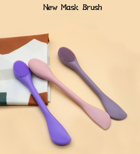 Double End Head <span class=keywords><strong>Silicone</strong></span> argilla viso viso viso viso viso viso viso Scrubber spatola maschera pennello per il trucco - Product Image 2