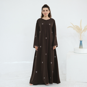 Loriya Bows Embroidery Modest <strong>Abaya</strong> 2025 Singapore Malaysia <strong>Style</strong> Closed <strong>Abaya</strong> Muslim Women Dress with Front Zipper Kaftan Dress - Product Image 5