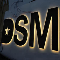 Enseigne métallique rétroéclairée personnalisée en gros pour usine, enseigne de devanture de magasin, logo, lettres 3D en acrylique, enseigne lumineuse en acrylique à LED pour entreprise