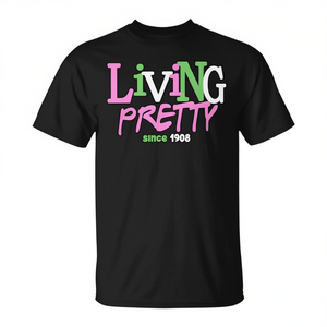 T-shirt Living Pretty Since 1908 a maniche corte, girocollo, unisex, per adulti, promozionale - Product Image 2