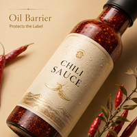 Étiquettes résistantes à la chaleur pour sauce chili, pour processus de remplissage à chaud, autocollants brillants personnalisés pour sauce piquante