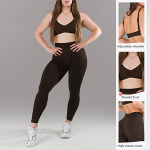 Ensemble 4 pièces Push Tank Top, Short de sport, Legging de sport pour femme, Vente en gros, Tenue de sport fitness pour femme, Ensemble de sport Sandy Bra - Product Image 3