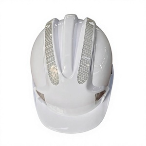 Casque de sécurité blanc réfléchissant en ABS avec visière à fentes pour la protection de la tête dans la construction industrielle - Product Image 1