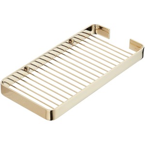 Standard Pa Copper <b>Bathroom</b> <b>Shelf</b> Wall Mounted Square Gold Plated <b>With</b> Perforated Design For <b>Mirror</b> Storage - Product Image 5