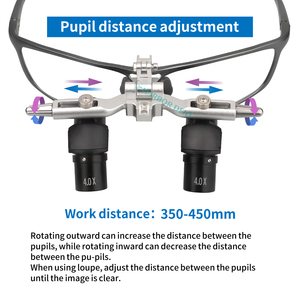 4x Nha Khoa 48 ° Ergo LOUPES Zoom LOUPES điều chỉnh khoảng cách làm việc phẫu thuật Kính lúp dụng cụ phóng đại nha khoa - Product Image 2