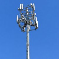 Mât d'antenne de station de télécommunications sans fil, tour de communication GSM monopôle de 30 m en acier Q355 galvanisé à chaud