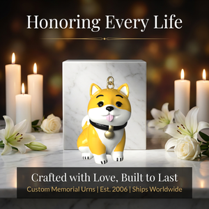 Colgante Conmemorativo de Cerámica Shiba Inu Hecho a Mano, Collar Personalizado para Guardar Cenizas, Joyería de Cremación, Elegante Regalo de Recuerdo - Product Image 2