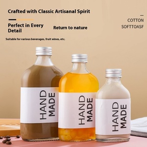 Rõ ràng rỗng phẳng <span class=keywords><strong>Flask</strong></span> 50ml 100ml 200ml 250ml 350ml 500ml Cold brew cà phê sữa trà nước trái cây Đồ uống Rượu rượu chai thủy tinh - Product Image 2