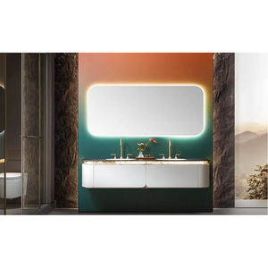 Mueble de Baño Flotante Moderno y Lujoso con Encimera Negra, Mueble de Baño con Espejo LED y Accesorios - Product Image 1