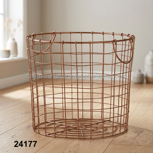 Grand panier en fil de cuivre et de fer, écologique, pour usage alimentaire, motif ovale coloré, durable, multifonctionnel, pour hôtel et maison - Product Image 3