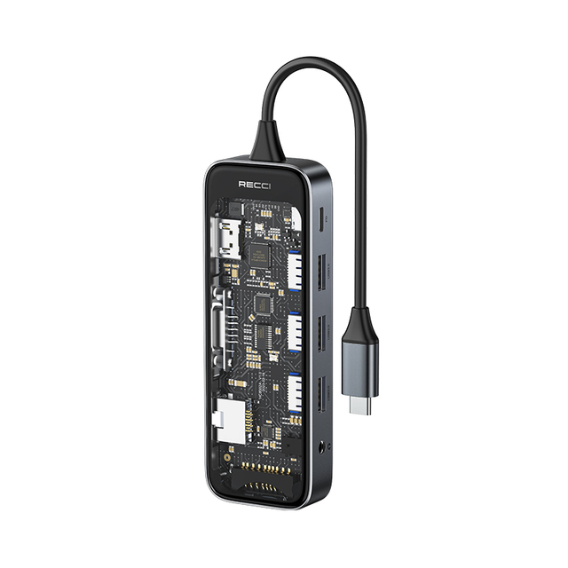 Manufacturer 10 in 1  PD 100W Fast Charge Docking Station High Speed Type C USB Hubs HDMI VGA RJ45 SD TF Multi Ports Hub