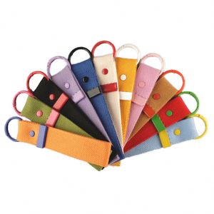 Porte-clés en toile multicolore de 3,9 cm de large, pendentif de sac DIY en tissu thermocollé avec étiquette nominative de style coréen INS et ruban - Product Image 1