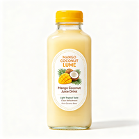 Étiquettes de bouteilles de boisson à la mangue et à la noix de coco Haoxuan OEM, autocollants imprimés imperméables pour l'emballage des boissons, pour une image de marque haut de gamme