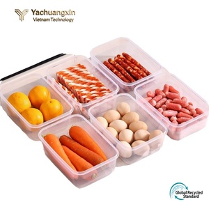 Juego de Recipientes Rectangulares de Plástico para Almacenamiento de Alimentos, Herméticos y Aptos para Congelador, para Frutas, Verduras, Huevos, Carne, Uso Diario - Product Image 5