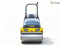 Rouleau vibratoire tandem à double tambour BOMAG BW120 de 3 tonnes d'occasion, conforme aux normes EPA |   Compresseur d'asphalte avec moteur Kubota EURO 5, puissance 30 kW