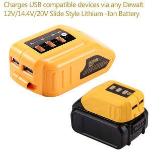 Adaptador de Batería DCB090 con 2 USB, Compatible con Todos los Paquetes de Baterías DEWALT Tipo Deslizante de 10.8V, 14.4V y 18V de Iones de Litio - Product Image 3