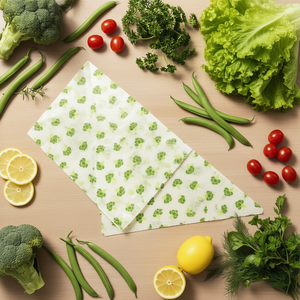 Beeswax <b>Wrap</b> Set 5 Pieces Onion Lemon Design 13x13 Cm Reusable Food Cover For Fruits Vegetables Storage - Product Image 3