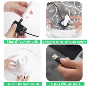 Dispensador automático de agua para mascotas, bomba silenciosa para gatos y perros, 5,2x12,2x11cm, blanco, rosa, azul - Product Image 4