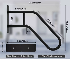 Poignées de porte en métal noir pour chambre, salle de bain et extérieur, design contemporain, installation facile, vente en gros - Product Image 3