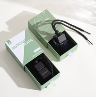 Flacon diffuseur de voiture en verre carré rechargeable de 8 ml avec bouchon à vis et boîtes d'emballage coulissantes en carton kraft personnalisées