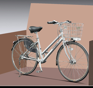 Vélo Urbain Adulte 26 Pouces en Aluminium, 3 Vitesses, Transmission par Arbre, Cadre Rigide, Freins V-Brake Doubles, Sans Chaîne, Panier, Léger, Style Vintage ZXC-105 - Product Image 5