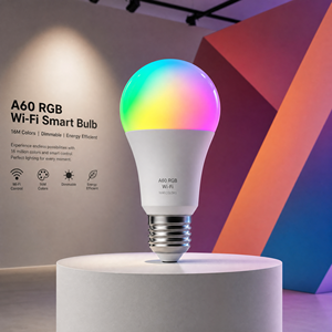 หลอดไฟอัจฉริยะ ALADENG Tuya WiFi A60 9W 900LM E26/E27 RGB LED AC สำหรับ Google Assistant และ Alexa Home CE/ETL - Product Image 1