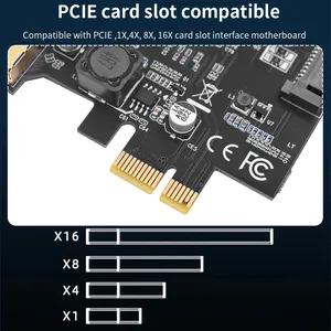 Tishric PCI-E 1X đến 2 cổng Type-C 3 cổng USB3.0 mở rộng Adapter Board PCI điều khiển thêm vào thẻ với <span class=keywords><strong>PCIe</strong></span> 1/4/8/16X thẻ - Product Image 3